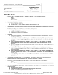 Form CV-550 Eligible Third-Party Bidder Affidavit - Wisconsin