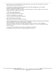 Form FA-4108V Petition With Minor Children - Wisconsin (English/Spanish), Page 11