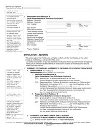 Form FA-4127VA Stipulation for Temporary Order Without Minor Children - Wisconsin (English/Spanish), Page 2