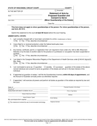 Document preview: Form GN-3145 Statement of Acts by Proposed Guardian and Consent to Serve (Minor Guardianship of the Estate) - Wisconsin