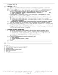 Form GN-3255 Order on Petition for Temporary Guardianship (Minor Guardianship of the Estate ) - Wisconsin, Page 2