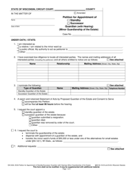 Document preview: Form GN-3436 Petition for Appointment of Standby or Successor Guardian (With Hearing) (Minor Guardianship of the Estate) - Wisconsin