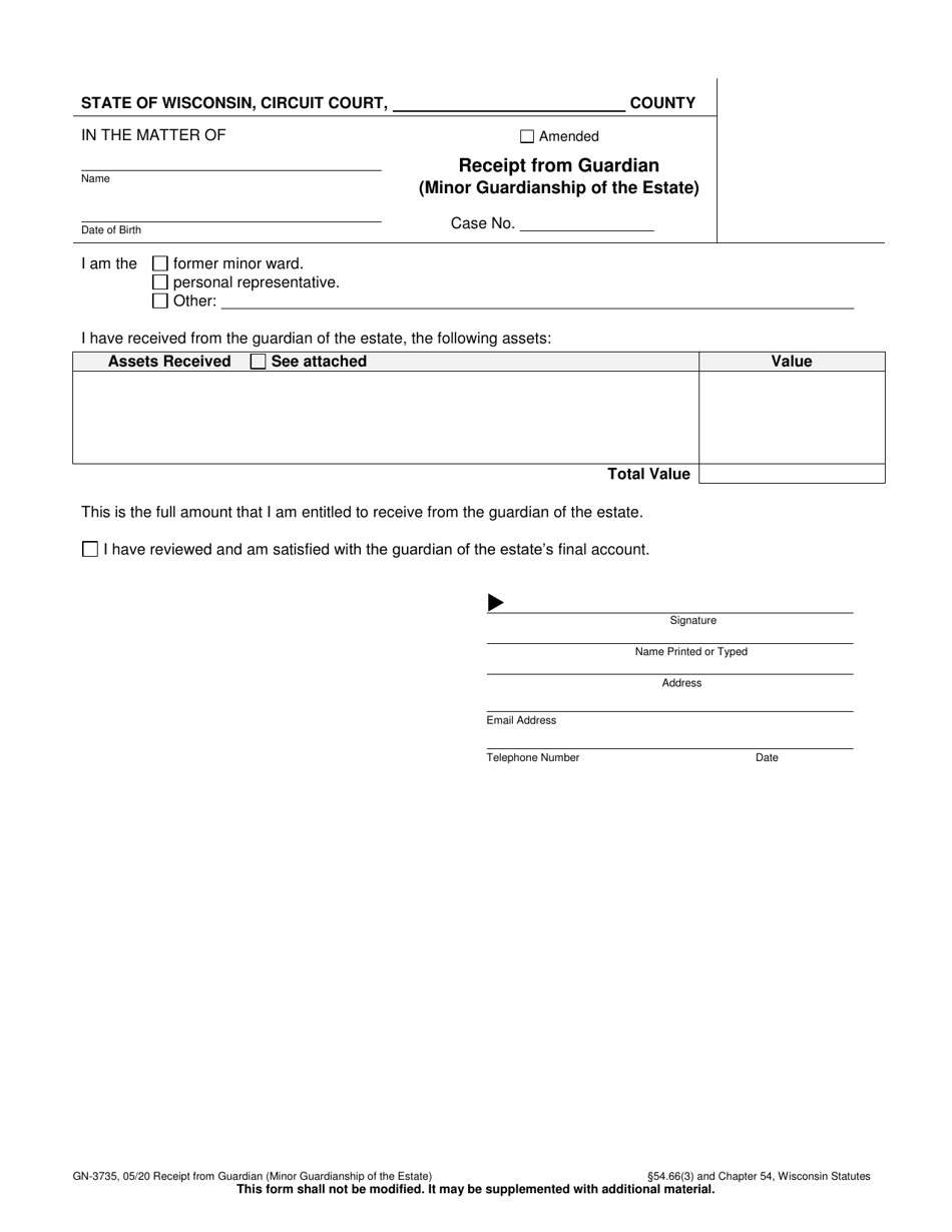 Form GN-3735 - Fill Out, Sign Online and Download Printable PDF ...