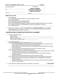 Document preview: Form GN-4380 Petition to Modify Protective Placement or Protective Services - Wisconsin