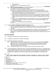 Form GN-4370 Order on Petition Objecting to Transfer of Protective Placement - Wisconsin, Page 2
