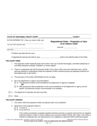 Document preview: Form JC-1661 Dispositional Order - Protection or Care of an Unborn Child - Wisconsin