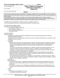 Document preview: Form JD-1716 Notice of Rights and Obligations - Wisconsin (English/Spanish)