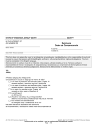 Document preview: Form JD-1720 Summons - Wisconsin (English/Spanish)