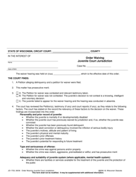 Document preview: Form JD-1723 Order Waiving Juvenile Court Jurisdiction - Wisconsin
