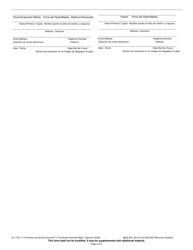 Form JD-1753 Notice Concerning Grounds to Terminate Parental Rights - Wisconsin (English/Spanish), Page 5