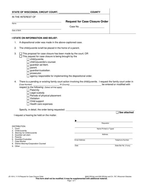 Form JD-1814  Printable Pdf