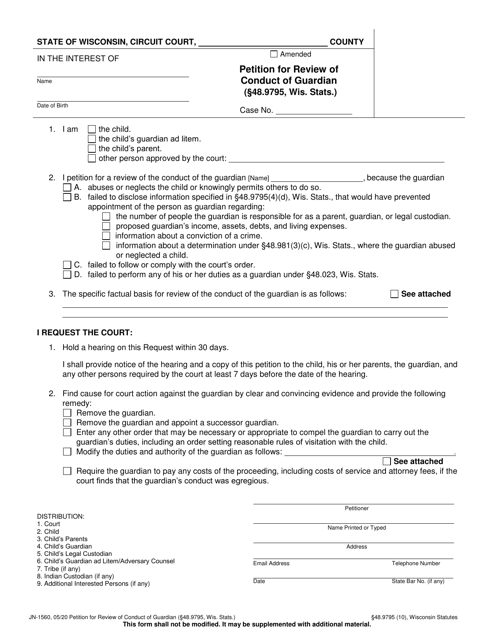 Form JN-1560  Printable Pdf