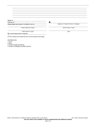 Form ME-921 Statement of Petition for Review of Admission - Wisconsin, Page 2