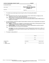 Document preview: Form ME-932 Public Defender Response (Chapter 51) - Wisconsin
