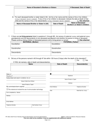 Form PR-1806 Proof of Heirship - Wisconsin, Page 2