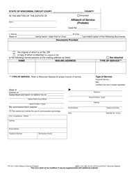 Document preview: Form PR-1817 Affidavit of Service (Probate) - Wisconsin
