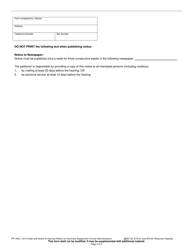 Form PR-1843 Order and Notice of Hearing Petition of Summary Assignment - Wisconsin, Page 2