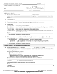 Form PR-1901 Petition for Formal Administration - Wisconsin