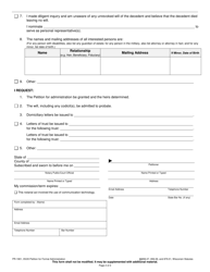 Form PR-1901 Petition for Formal Administration - Wisconsin, Page 2