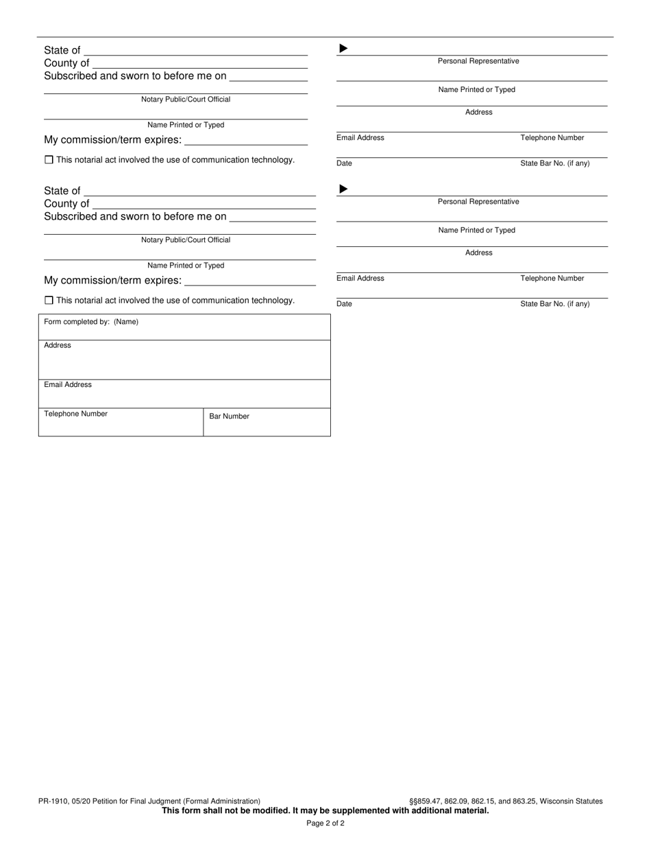 Form PR-1910 - Fill Out, Sign Online and Download Printable PDF ...