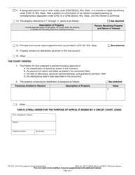 Form PR-1912 Final Judgment (Formal Administration) - Wisconsin, Page 2