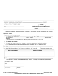 Document preview: Form PR-1948 Judgment Determining Descent - Wisconsin