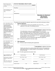 Form SC-5310VA Stipulation for Dismissal - Non-eviction (Small Claims) - Wisconsin