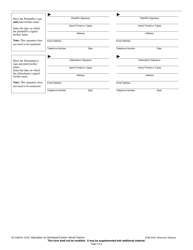 Form SC-5300VA Stipulation for Dismissal Eviction (Small Claims) - Wisconsin, Page 2