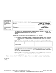 Document preview: Form SC-5400VB Order for Judgment Based on Noncompliance Eviction (Small Claims) - Wisconsin