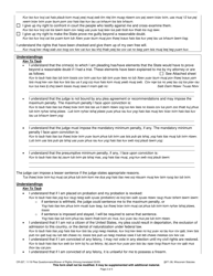 Form CR-227 Plea Questionnaire/Waiver of Rights - Wisconsin (English/Hmong), Page 2