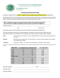 Document preview: Physician Certification Form - Deputy Sheriff Road Patrol/Police Officer or Civil Candidates - Monroe County, New York