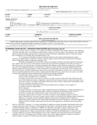Form FC-BI301 Subpoena - Family Court - Washington, D.C. (English/Spanish), Page 2
