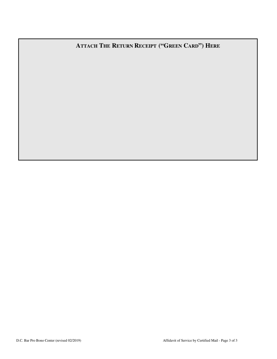 Affidavit of Service by Certified Mail - Washington, D.C., Page 3