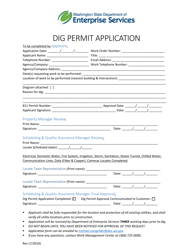 &quot;Dig Permit Application&quot; - Washington