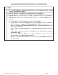 Energy Services Construction Completion Checklist - Washington, Page 2