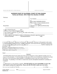 Form Sup Crt43 At-Issue Memorandum - County of San Joaquin, California