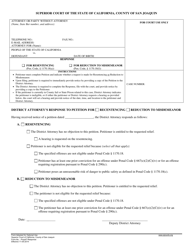 Document preview: Form PROP47-RESPONSE District Attorney's Response to Petition for Recentencing/Reduction to Misdemeanor - County of San Joaquin, California