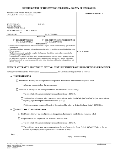 Form PROP47-RESPONSE Printable Pdf