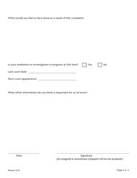 Client Complaint Form - County of San Joaquin, California, Page 2