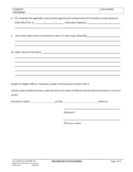 Form SUPCV-0147 Declaration of Due Diligence - County of Santa Cruz, California, Page 3