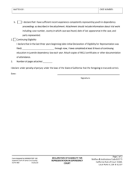 Form SUPJV800 Declaration of Eligibility for Representation in Dependency Court - County of Santa Cruz, California, Page 2