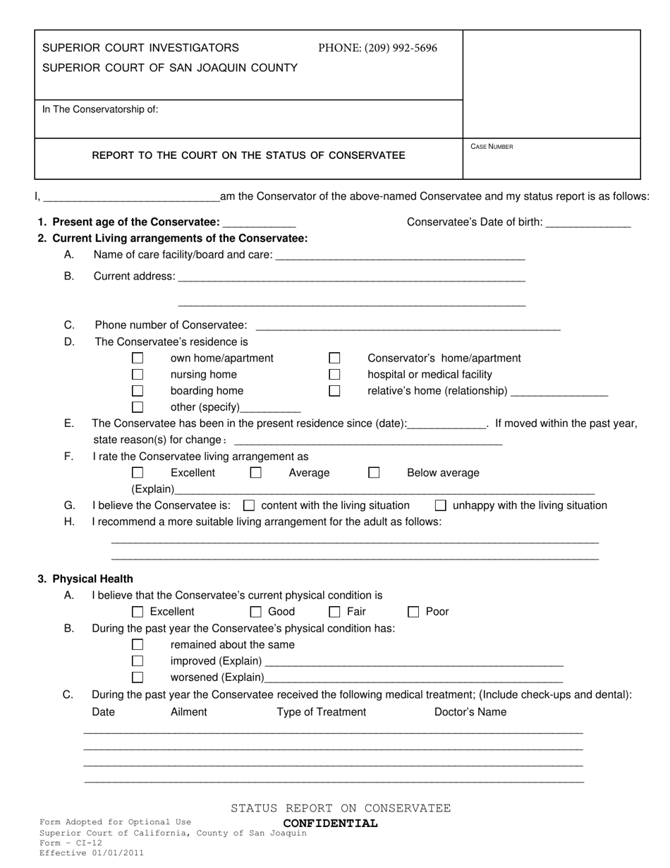 Form CI-12 - Fill Out, Sign Online and Download Printable PDF, County ...