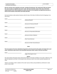 Form SUPFL1088 Stipulation and Order (Family Law) - County of Santa Cruz, California, Page 2