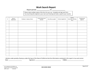 Form SUPFL1102 Seek Work Order and Report - County of Santa Cruz, California, Page 2
