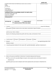 Document preview: Form SUPPR1074 Petition for Visiting, Other Contact, Modification of Visitation Order, Guardianship - County of Santa Cruz, California