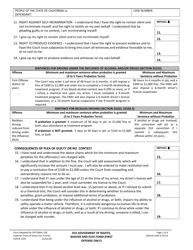 Form SUPCR1103 Dui Advisement of Rights, Waiver, and Plea Form - County of Santa Cruz, California, Page 2