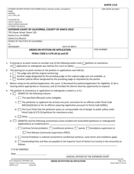 Document preview: Form SUPCR1115 Order on Petition or Application - County of Santa Cruz, California