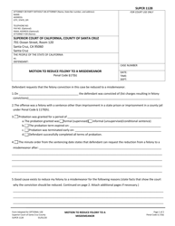 Document preview: Form SUPCR1128 Motion to Reduce Felony to a Misdemeanor - County of Santa Cruz, California