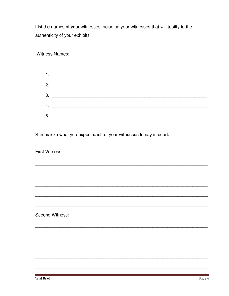 Form FL107 Trial Brief - County of San Joaquin, California, Page 4