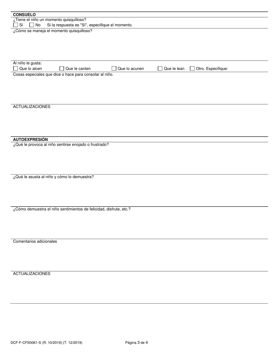 Formulario DCF-F-CFS0061-S Admision Para Ninos Menores Que 2 Anos En Centros De Cuidado Infantil - Wisconsin (Spanish), Page 3
